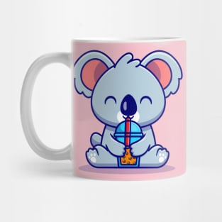 Cute Koala Drink Boba Milk Tea Cartoon Mug